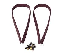 2 pièces de poignées de sac en cuir faites à la main, 65 cm, avec rivets ; remplacement DIY pour bandoulière de sacs à main et de sacs messenger ; sangles de portage en cuir pleine (Vin Rouge)