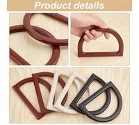 2 pièces de poignées de sac en plastique en forme de D de rechange, convient pour les sacs à main DIY et l'artisanat, options de couleurs variées, cadeau pour femmes noir,brun,Blanc,Kaki,transparent,M
