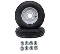 2 pièces de roues de remorque Deli pour Stema DDR avec trou central de 63 mm - Roue complète 4.00-8/4.80-8 4PR Index 70M avec 8 écrous de roue coniques inclus