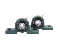 2 pièces de roulement à palier à coussinet UCP202, roulement à billes monté sur un logement en fonte, conception à bride à deux boulons, diamètre extérieur 40 mm, diamètre