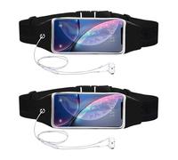 2 pièces de Sacs Banane à écran Tactile, universels pour téléphones Portables de Moins de 6,5 Pouces, Sacs Banane de Sport à la Mode, Accessoires de Sports de Plein air (Noir)