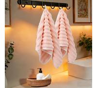 2 pièces de serviettes de main en velours corail premium, serviettes de main en microfibre avec boucle de suspension, serviettes douces et petites, ensemble de serviettes en velours corail pour