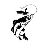 2 pièces de stickers 13 x 18 cm pour les pêcheurs - Poisson-chat et perche - autocollants en vinyle résistants à l’eau pour camions, bateaux, glacières, valises de pêche - Excellent cadeau pour les