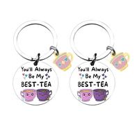 2 Pièces De Trousseau Mignon, Porte-Clés en Acier Inoxydable, Porte-Clés Amusant, Porte-Clés D'Amitié, Porte-Clés Cadeau