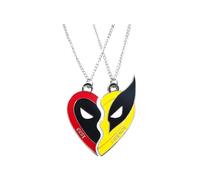 2 Pièces Dead Et Wolve Collier, Collier avec pendentif Mort et Wolverine, Wolverine Collier, Dead Figurine Modèle De Masque Accessories, Masque Pendentif Accessoires pour Hommes Femmes
