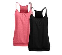 2 Pièces Débardeur De Pyjama Chic Comfy Pour Femmes,Pyjama Femme Couleurs Pures Pyjama Coton Léger Respirant Vêtements De Nuit Femme Grande Taille Lot De 2 Pyjama Sans Manches Col Rond Pas Cher