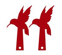 2 Pièces Décoration de Boîte aux Lettres Oiseau Rouge en Acrylique | Style Unique et Élégant, Pièce Décorative de Jardin, Silhouette D’oiseau, Finition Rouge, pour Boîte Postale
