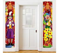 2 Pièces Décoration de Carnaval Bannières de Porte,Décorations de Fête de Carnaval Clown, Bannière de Clown, pour Les Carnavals, Carnavals et Soirées à Thème