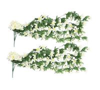 2 Pièces Décoration Murale Blanche en Soie Fausse Fleur de Lys