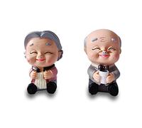 2 Pièces Décorations Gâteaux Statue, Vieux Couples Figurines Décorations Gâteaux, Pour Anniversaire Anniversaire Gâteau De Mariage Décoration Cadeau