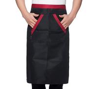 2 Pièces Demi-Tablier de Bistro Tablier de Taille de Chef en Polyester Doux Demi-Tablier pour Hommes Tablier de café de Bistro avec Poches pour Bar de Restaurant D'hôtel (Noir)