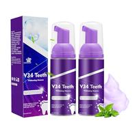 2 Pièces Dentifrice Violet Blanchissant Élimine Efficacement Les Taches Rafraîchit L'haleineblanchiment Et Renforcement Dents Compact Portable Il Convient À Une Utilisation Domicile En Voyage