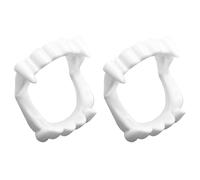 2 Pièces Dents De Vampire pour Enfants Réalistes Dracula Vampire À Clipser en Plastique Halloween Party Masquerade Dracula Costume Accessoires (Blanc)