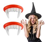2 Pièces Dents de Vampire, Réutilisables Crocs de Vampire, Fausses Dents Halloween, Dent de Vampire pour Enfant Adulte, Dentier de Vampire pour Halloween d'horreur de Costume, Cosplay, Mascarade