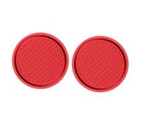 2 Pièces Dessous de Verre Caoutchouc pour Ford Mustang 2011-2026, Support Gobelet Anti-dérapant sous-Verre Porte-gobelet Accessoires Intérieur,E/Red
