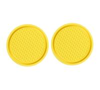 2 Pièces Dessous de Verre Caoutchouc pour Skoda Superb Mk3 2015-2026, Support Gobelet Anti-dérapant sous-Verre Porte-gobelet Accessoires Intérieur,A/Yellow