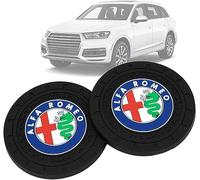 2 Pièces Dessous de Verre de Voiture pour Alfa Romeo Spider Giulia Giulietta 147 159 4c 8c Mito GTV, Tapis de Tasse Cup Coasters Antidérapants Imperméables Intérieur Accessoires