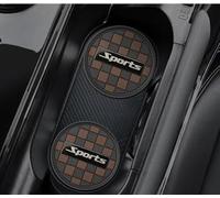 2 Pièces Dessous de Verre de Voiture pour Ford Focus 2012-2023 Hatchback, Caboteur Tasse Antidérapants Insert de Porte-Gobelet Accessoire Voiture Interieur,Black Brown
