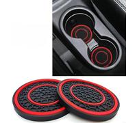 2 Pièces Dessous de Verre pour Les Porte Gobelets pour Volkswagen SpaceCross Latin America 2015-2017, Dessous de Verre Antidérapants Gobelets Automobiles,Red