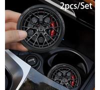 2 Pièces Dessous Verre Auto pour Audi RS e-tron GT 2021-2024 | Antidérapant Silicone Porte-Gobelet Tapis Noir Protection Accessoires Intérieur Véhicule Style Tuning Accessoire