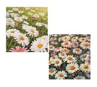 2 Pièces Diamond Painting Été Diamant Painting Adulte 50x70cm,DIY 5D Chrysanthème Diamant Strass Point de Croix Cristal Peinture Activité Manuelle pour Adulte Débutant Cristal Art Set Cadeaux TY729