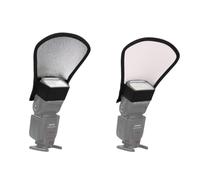 2 Pièces Diffuseur de Lumière pour Réflecteur Speedlight | Double Face Argenté et Blanc, Bande Extensible Solide, pour Flash Externe, Réduit les Ombres du Fond