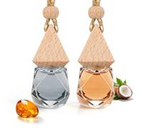 2 Pièces Diffuseur de Parfum pour Voiture,Désodorisant pour Voiture Senteur Voiture Neuve et Noix de Coco, Diffuseur Parfum Voiture Modèle Suspendu, Durée jusqu'à 60 jours