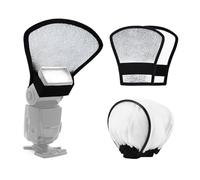 2 Pièces Diffuseur Flash Argent - Réflecteur de Flash, 2 en 1 Diffuseur de Flash, Diffuseur en Tissu Universal - Accessoire de Photographie