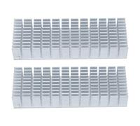 2 Pièces Dissipateur de Chaleur, Refroidisseur de Radiateur en Aluminium Anodisé avec Colle Dissipateur Thermique Ailette de Refroidissement Argent pour Amplificateur (120 x 40 x 20 mm)