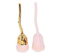 2 pièces dissolvant de poussière d'ongle Rose Rose brosse de nettoyage de poudre d'ongle manucure dépoussiéreur pinceau de maquillage doux multifonctionnel pour Salon de manucure