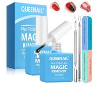 2 Pièces Dissolvant Vernis Semi Permanent Rapide En 3-5 Minutes, 15 ml Dissolvant de Vernis à Ongles en Gel, Avec Grattoir à Cuticules et Limes à Ongles pour Salons de Manucure