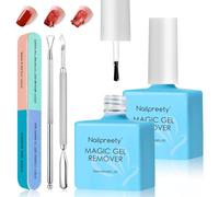 2 Pièces Dissolvant Vernis Semi Permanent, Rapide Enlever Facile Et De L'ongle En Gel En 3 à 5 Minutes, Outil Gel Nail Polish Remover, avec lime à ongles et grattoir pour vernis à ongles