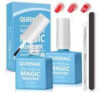 2 Pièces Dissolvant Vernis Semi Permanent,Remover Vernis Semi Permanent Professionnel,Gel Nail Polish Remover Avec Limes à Ongles et Grattoir à Cuticules,Enlève Facilement et Rapidement Vernis Gel