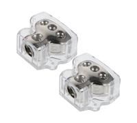 2 Pièces Distributeur Audio Automobile 3 Voies en Alliage de Zinc | Bloc de Répartition, Protection Complète, Haute Intensité, pour Amplificateur et Système Audio Voiture