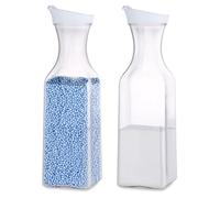 2 Pièces Distributeur Lessive Liquide, 1,5L Distributeur de Lessive, Durable Plastiques PET Distributeur Lessive, Incassable Doseur Lessive Liquide, Rangement Lessive pour Poudre Laver Détergent Base
