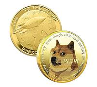 2 pièces Dogecoin Coin Metal Art Collection Pièce Non monétaire Gold Cryptocurrency Monnaie virtuelle avec étui de Protection Pièces commémoratives Cadeau pour Les Amateurs de Dogecoin