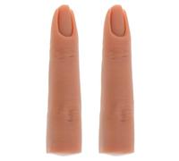 2 Pièces Doigt D’entraînement en Silicone, Main Souple | Texture Fine et Surface Lisse, Usage à Domicile Institut, pour Ongles Press-on et Extensions
