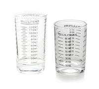 2 Pièces Doseur Cocktail, Verre Doseur Cocktail 90ml, 120ml, Mini Verre Doseur, Tasse à Mesurer en Verre, pour Cocktail, Tequila, Vodka, Café, Lait (Noir)