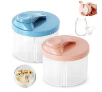 2 Pièces Doseur De Lait Bebe, Récipient Pour Lait En Poudre, Boîte Doseuse À Poudre De Lait 4 Compartiments, Distributeur De Lait En Poudre Bébé, Boîte De Rangement Avec Couvercle Rotative Pour Voyage