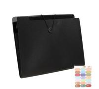 2 pièces dossier A4 Horizontal étudiants bureau voyage d'affaires multicouche grande capacité 5/8/13 couches sac d'orgue de stockage Pour Fourniture(13Layers-Black)