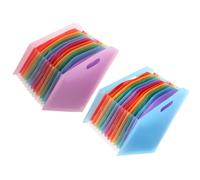 2 Pièces Dossier Accordéon A4 en Plastique, Debout | Classification Multicouche, Poches Multiples, pour Cahiers et Reçus, Bureau et Classe, Rangement Mobile