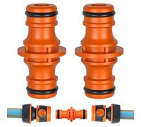 2 Pièces Double Connecteur de Tuyaux Mâles,Raccords pour Tuyau d'arrosage 1/2",Double Mâle Connecteur Accoupleur,pour Rejoignez Le Tube de Tuyaux de Jardin (2, Orange)