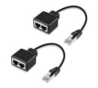 2 Pièces Doubleur RJ45, Répartiteur RJ45 1 Mâle vers 2 Femelles, Adaptateur Multiprise Ethernet Compatible Cat5 Cat5e Cat6 Cat7, Connecteur Répartiteur pour Routeur, Switch, PC, TV Box Internet Bureau