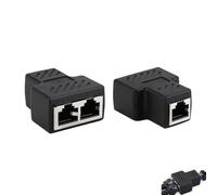 2 Pièces Doubleur RJ45, Splitter 1 à 2 RJ45 Ethernet, Splitter Réseau Passif Femelle vers Double Socket, Adaptateur LAN pour Câble Cat5 Cat5e Cat6 Cat7, Extension Connexion Internet pour PC Routeur