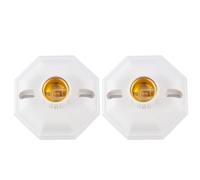 2 Pièces Douille à Vis E27 Octogonale Légère Résistante 250v 6a | Pp et Cuivre, Bornes à Vis, Blanc, pour Magasin et Bureau, Format Compact