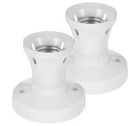 2 Pièces Douille de Lampe E27 en Bakélite Blanche, Base Ronde