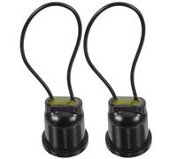 2 Pièces Douille de Lampe E27 Ip66 Étanche Noire pour Éclairage Extérieur | Corps en PVC et Métal, Câblage Rapide, Surface Lisse, Adaptée aux Appliques Murales et Éclairages Événementiels