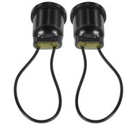 2 Pièces Douille E27 Étanche Ip66 Noire Câble pour Lampe Suspendue | Métal et PVC, Surface Lisse, Installation Électrique Rapide, Remplacement Sûr, Adaptée aux Appliques Murales et Guirlandes