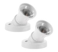 2 Pièces Douille E27 Inclinée de Remplacement Blanc | Base en Bakélite, Alliage de Zinc et Cuivre, Installation Vissée, Ampoules LED ou Incandescentes, Rénovation Facile