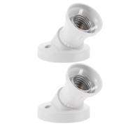 2 Pièces Douille Oblique E27 à Montage en Surface Blanc | Alliage de Zinc, Bakélite et Cuivre, Base Inclinée, Filetage Edison, Ampoules LED ou Incandescentes